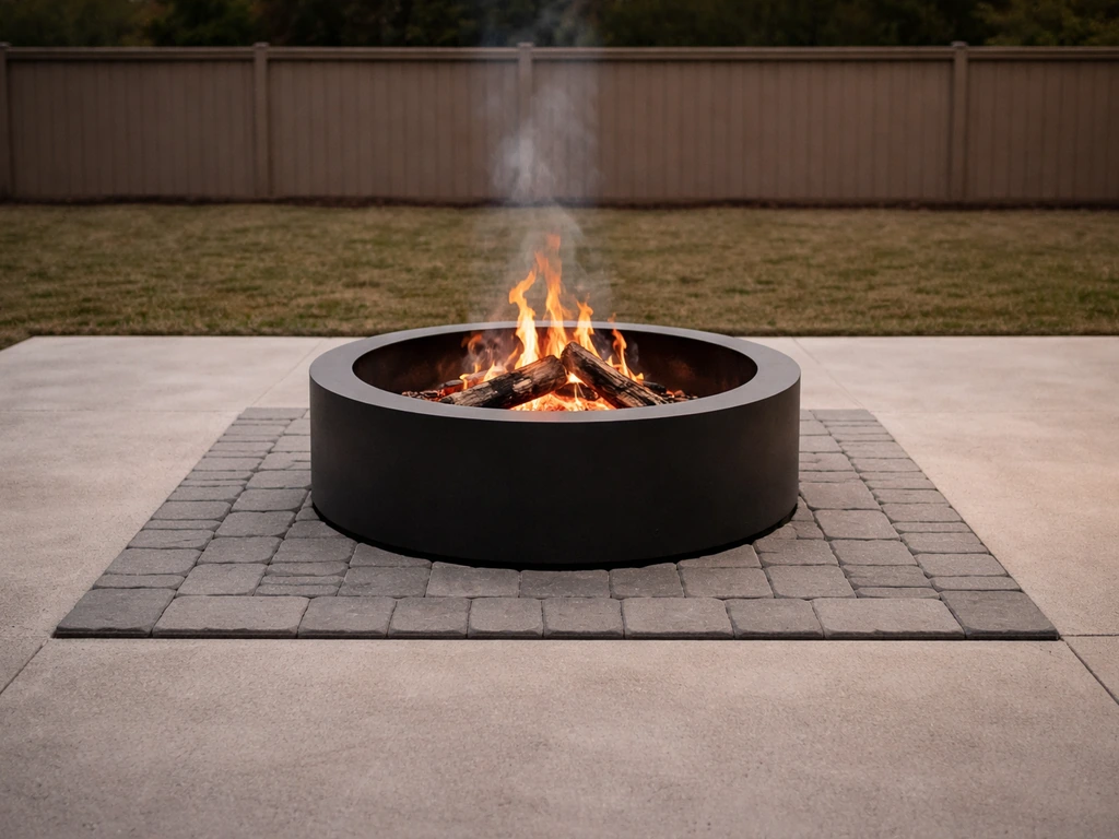 how to build a patio fire pit on concrete