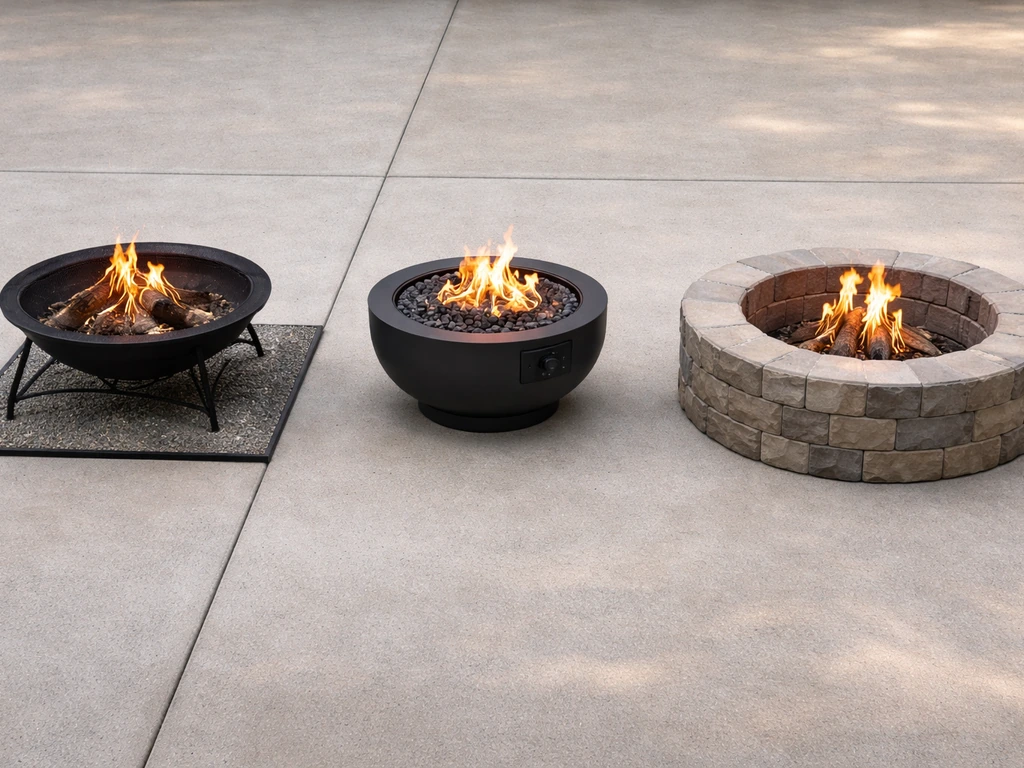 how to build a fire pit on concrete patio