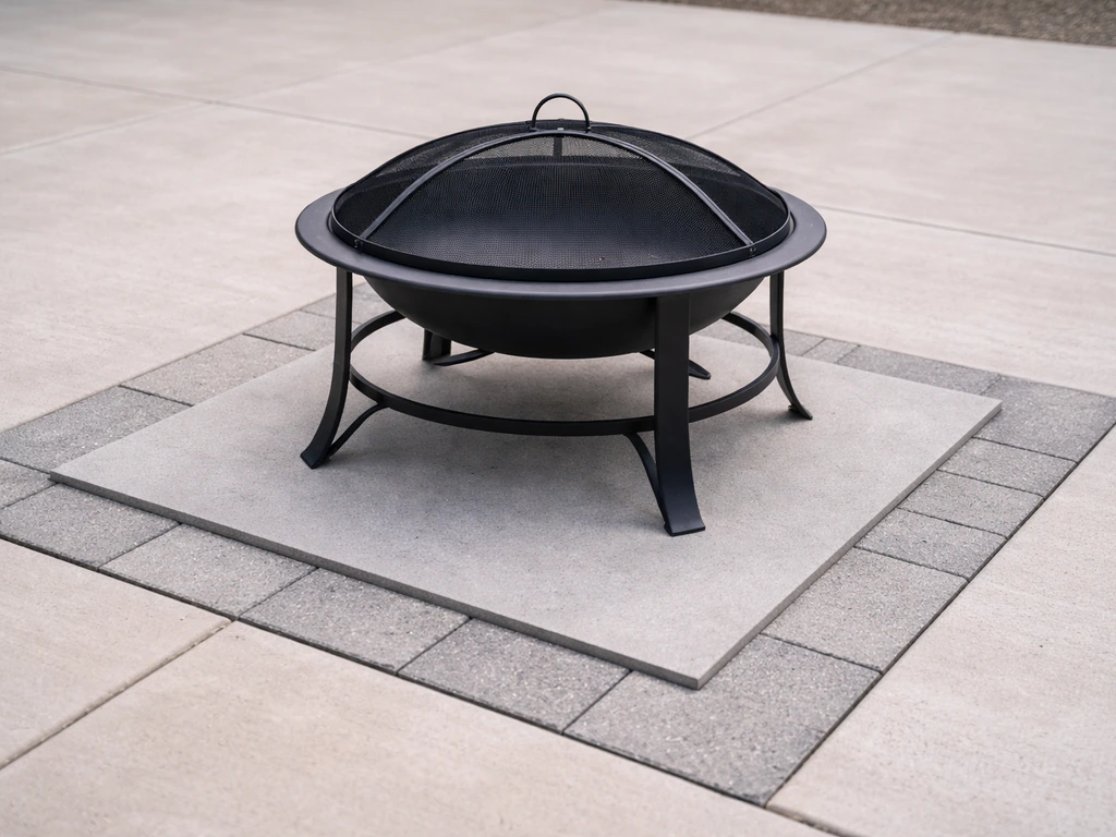 how to build a concrete patio with fire pit