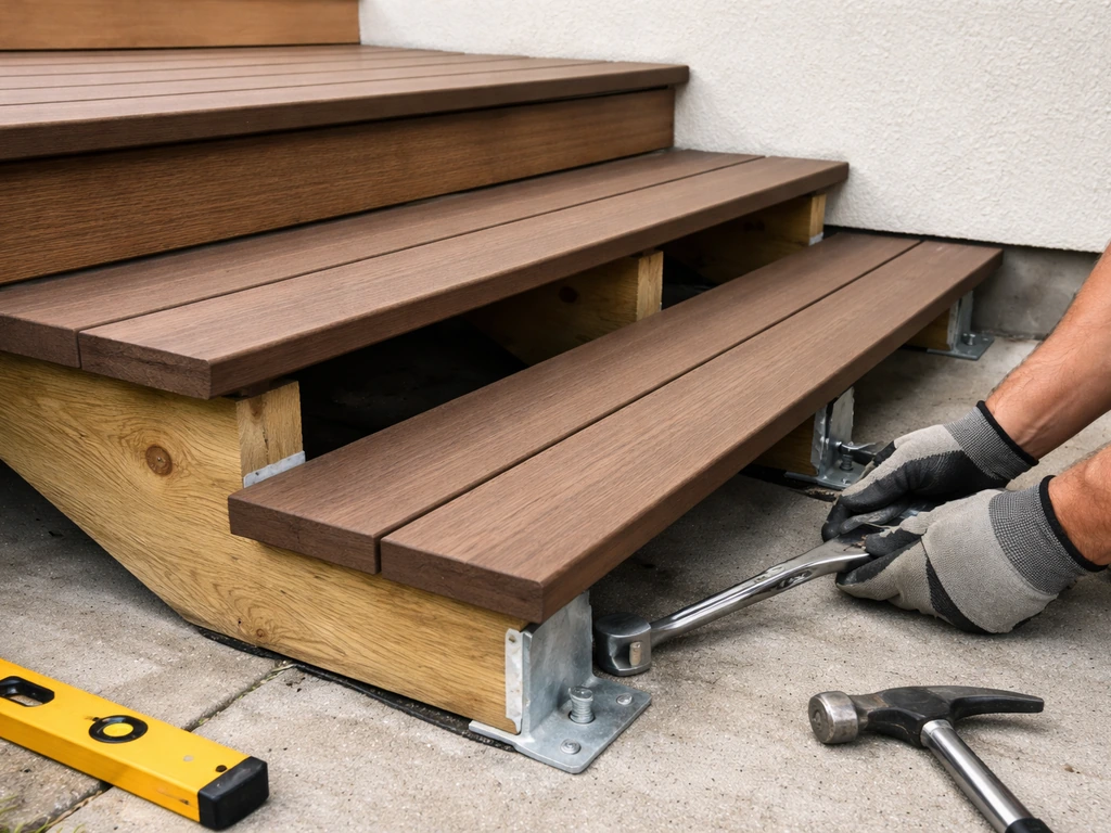 trex steps to concrete patio