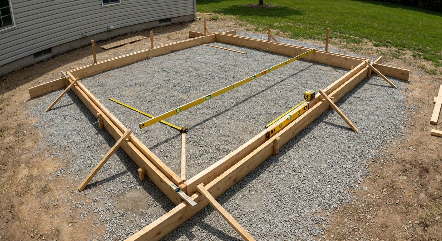 how to make a concrete form for patio